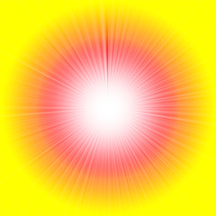 Obraz premium Light emitted from the center. Light explosion. Light of the sun. Glow of light. 背景：集中線 光 爆発 放射 抽象的