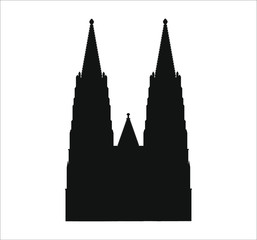 Cologne city cathedral in Germany. Illustration for web and mobile design.