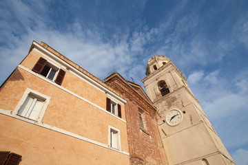Fototapeta premium Facade Close-up View Cathedral in Sirolo, Ancona - Italy (Church of San Nicolo di Bari)