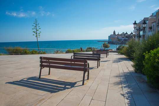 Street in catalan town of Sitges, province Barcelona