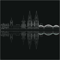 Fototapeta premium skyline in cologne city in Germany. Illustration for web and mobile design.