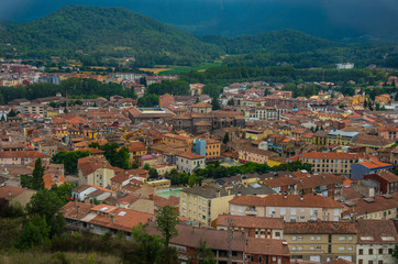 Fototapeta na wymiar View of the city Olot, Girona, Spain