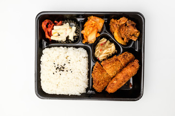 Korean lunch box on white background