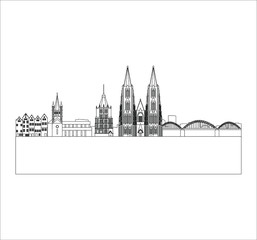 Fototapeta premium skyline in cologne city in Germany. Illustration for web and mobile design.