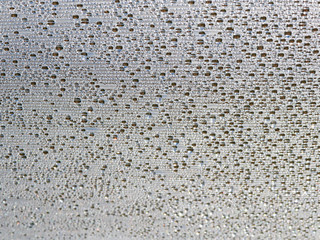 texture of water drops. A huge number of silver decorative sequins. Background texture with shiny, small elements that reflect sunlight in random order. Glitter, silver. selective focus. 