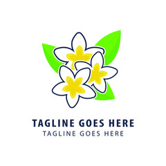 plumeria flower logo icon. plumeria flower object logo design