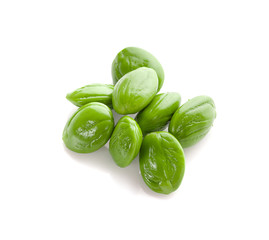 Parkia speciosa seeds or bitter bean an isolated on white background