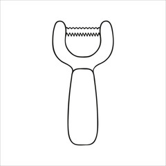 Vector black and white measuring spoons. Kitchen tool icon isolated on white background. Cartoon style cooking equipment. vector illustration