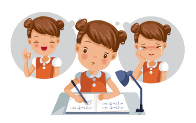 Children's Mental Health. Girls of Feelings, emotions, and gestures in the opposite state.