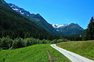 Italy-view on the bike path and mountains