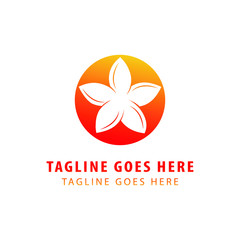 plumeria flower logo icon. plumeria flower object logo design