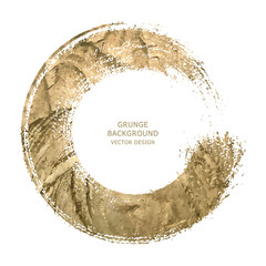 Gold round design templates for for poster, brochure, cover book, catalog, logo, banners . Vector golden abstract background. Gold brushstroke