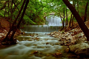 The beautiful waterfall of Palaiokaria ,at central Greece