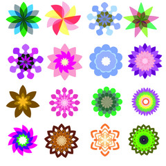 Abstract Floral Colorful Set