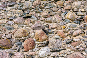 surface of an old wall of huge stones of a destroyed building