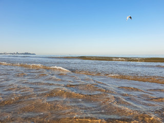 A warm summer morning on the coast of the Black sea. Anapa, Krasnodar region.