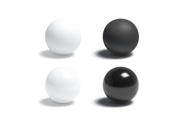 Blank black and white gloss and matte ball mockup set