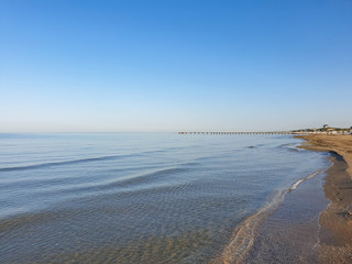 A warm summer morning on the coast of the Black sea. Anapa, Krasnodar region.