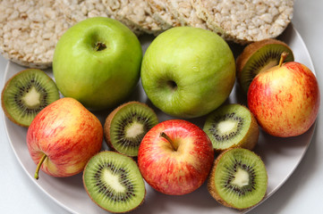 fresh fruit and pastries close up