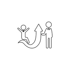 Employee development concept. Career promotion sign. Corporate achievement icon for business concept.