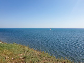 A warm summer morning on the coast of the Black sea. Anapa, Krasnodar region.