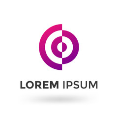 abstract circle swirl logo Vector design elements. flat, Unique, Modern, Corporate, Business icon monogram.