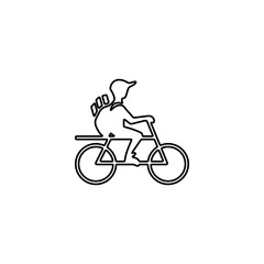 Cargo delivery icon. Bike, scooter courier service sign.