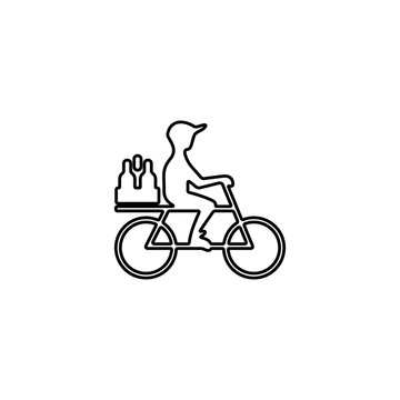 Cargo delivery icon. Bike, scooter courier service sign.