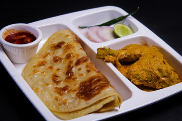 Indian Combo Paratha Sabji Meal Chicken Veg