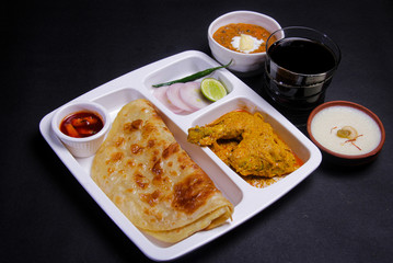 Indian Combo Paratha Sabji Meal Chicken Veg