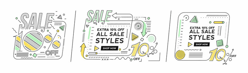 Extra 10% OFF Flash Sale Discount Banner Template Promotion Big sale special offer. end of season special offer banner. vector illustration.