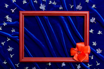 frame lie on blue velvet
