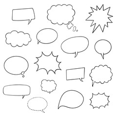 Fototapeta premium set of hand drawn speech bubbles