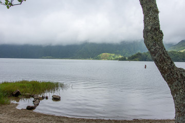 Walk on the Azores archipelago. Discovery of the island of Sao Miguel, Azores.sete citades