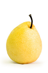 Fresh Yellow asian pear isolated on a white background. selective focus, soft focus.