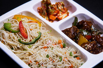 Chinese Food Combo Fried Rice Chilli Chicken Noodles