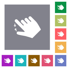 Right handed pinch close gesture square flat icons