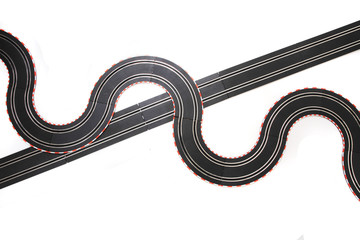 toy slot car racing track isolated