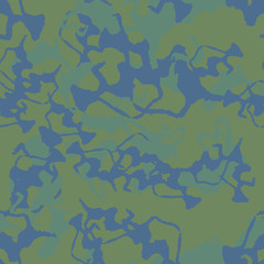 Urban camouflage of various shades of green and blue colors