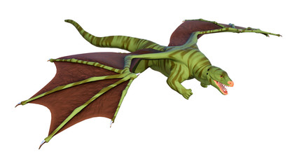 Obraz premium 3D Rendering Fairy Tale Dragon on White