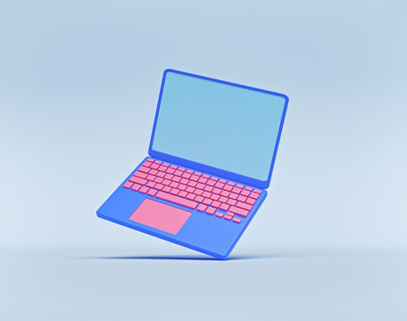laptop isolated. minimal icon, symbol. technology concept. 3d rendering
