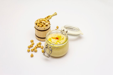 Hummus isolated on white background