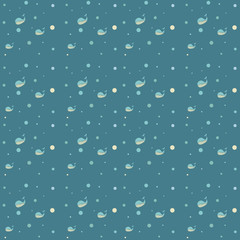 blue seamless pattern with fishes