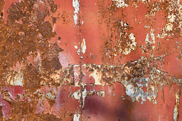old orange metal wall in orange