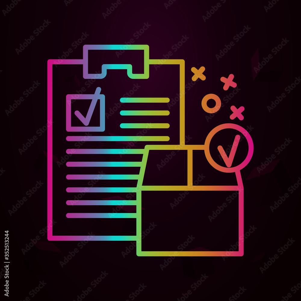 Poster checklist order product box nolan icon simple thin line, outline vector of online shopping icons for