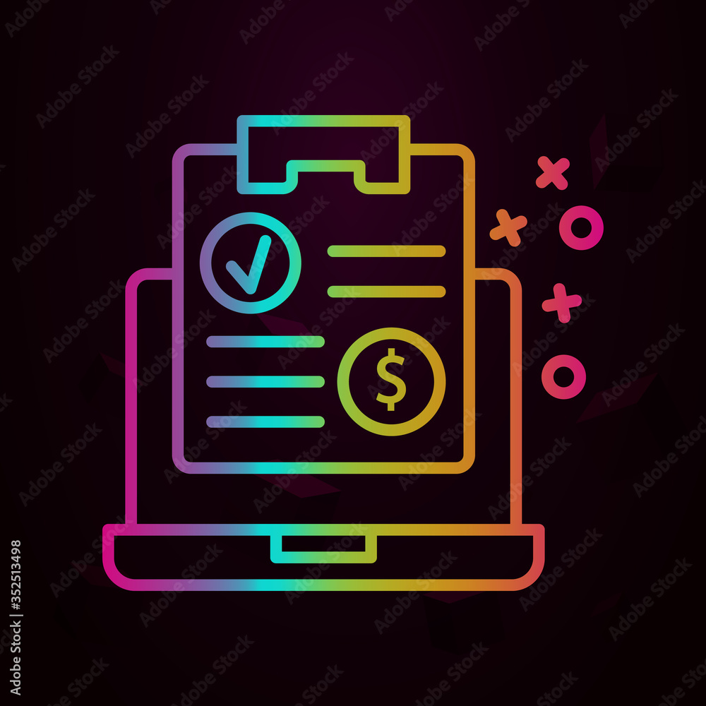 Poster laptop commerce nolan icon simple thin line, outline vector of online shopping icons for ui and ux, 