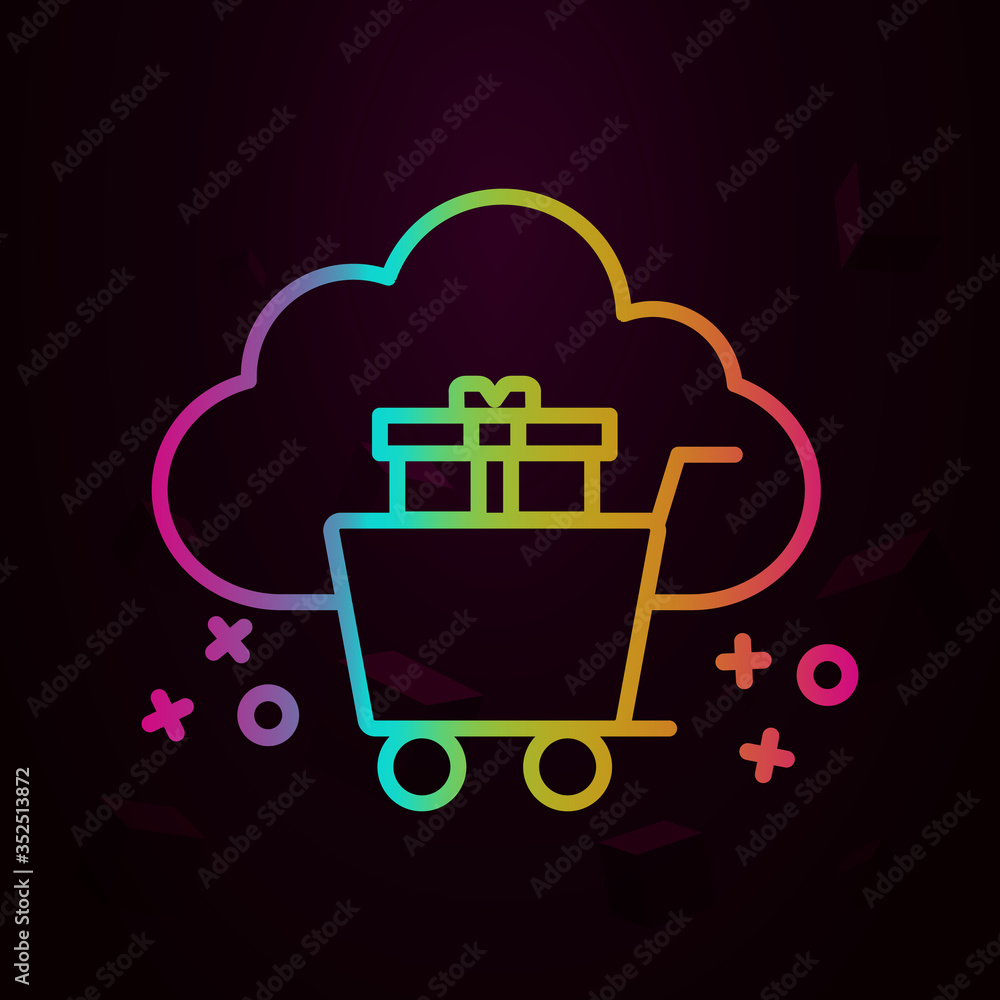 Fototapete online store gift nolan icon simple thin line, outline vector of online shopping icons for ui and ux
