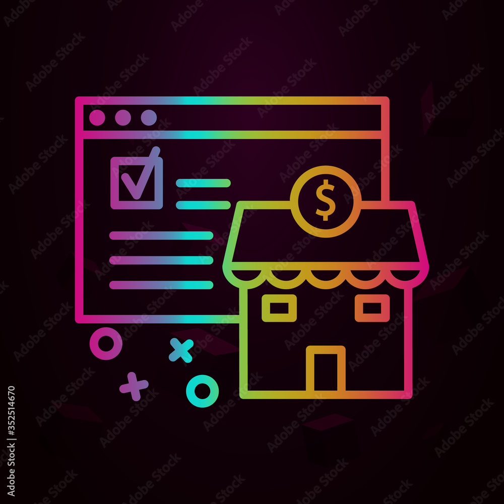 Poster commerce browser dollar shop nolan icon simple thin line, outline vector of online shopping icons fo