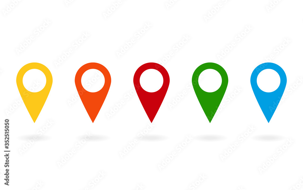 Poster map pin flat design style modern icon, pointer minimal vector symbol, marker sign.
