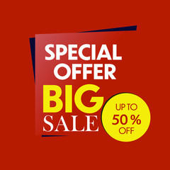 Sale Advertising banner in square shape with sample wording in red and yellow color theme - 352515091
